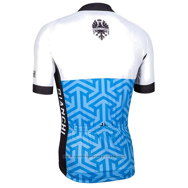 2017 Maillot Cyclisme Bianchi Milano Pontesei Bleu Manches Courtes et Cuissard