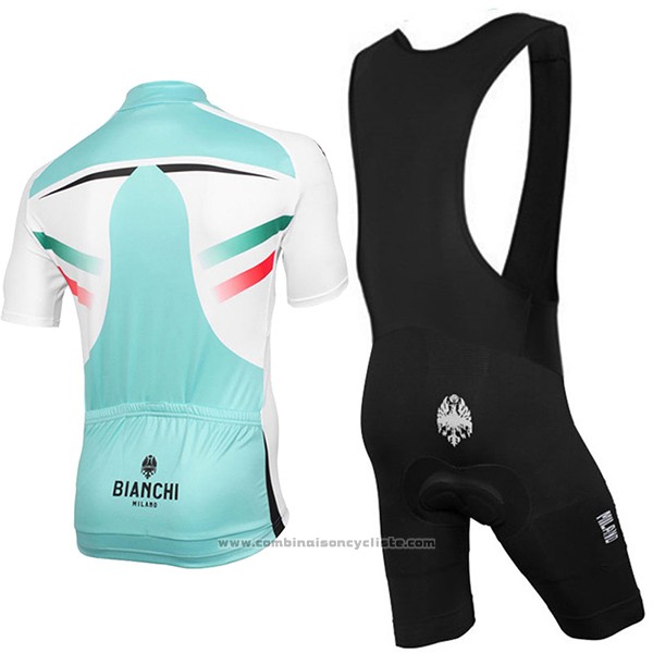 2017 Maillot Cyclisme Bianchi Milano Vert et Blanc Manches Courtes et Cuissard