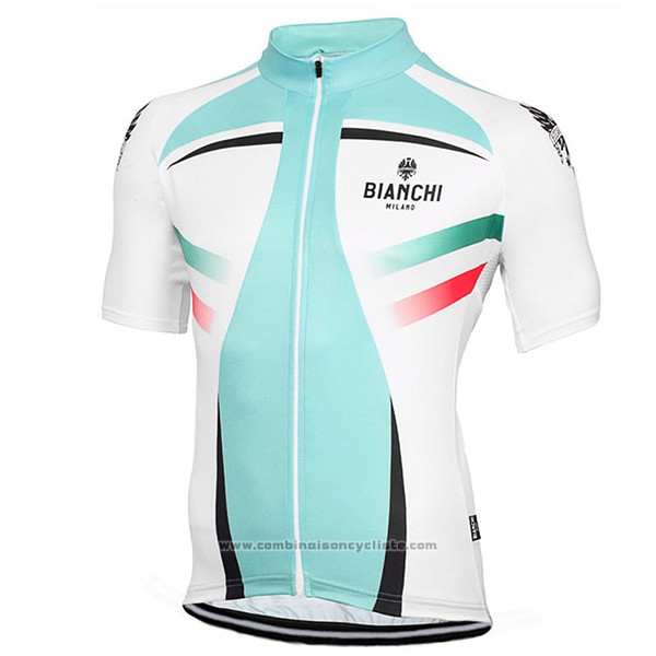 2017 Maillot Cyclisme Bianchi Milano Vert et Blanc Manches Courtes et Cuissard