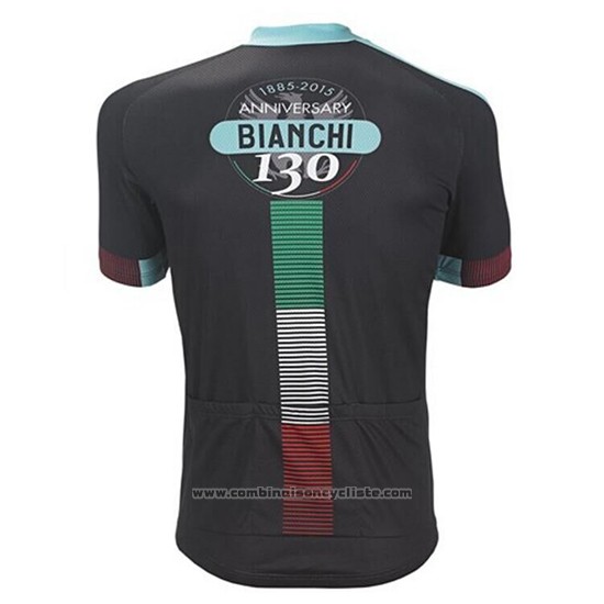 2017 Maillot Cyclisme Bianchi Noir Manches Courtes et Cuissard