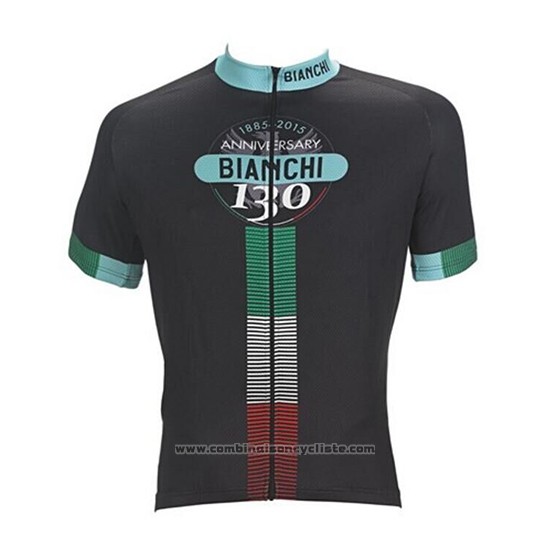 2017 Maillot Cyclisme Bianchi Noir Manches Courtes et Cuissard