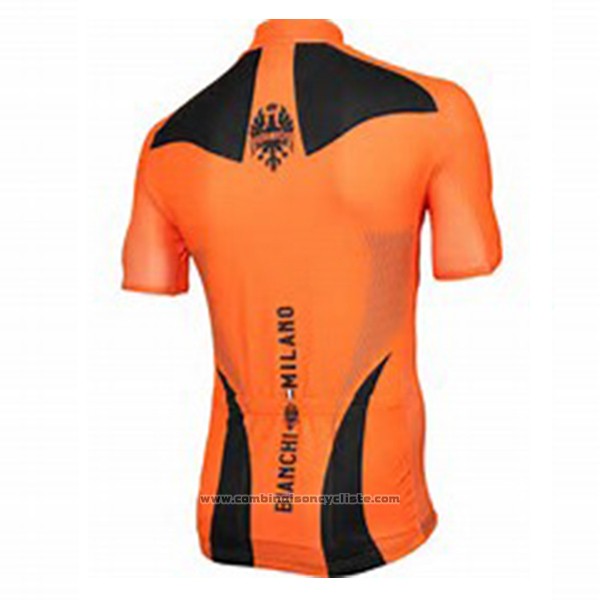 2017 Maillot Cyclisme Bianchi Orange Manches Courtes et Cuissard