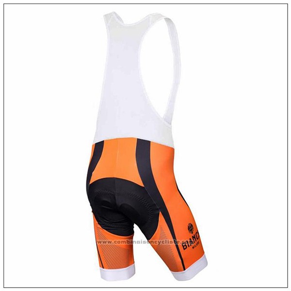 2017 Maillot Cyclisme Bianchi Orange Manches Courtes et Cuissard