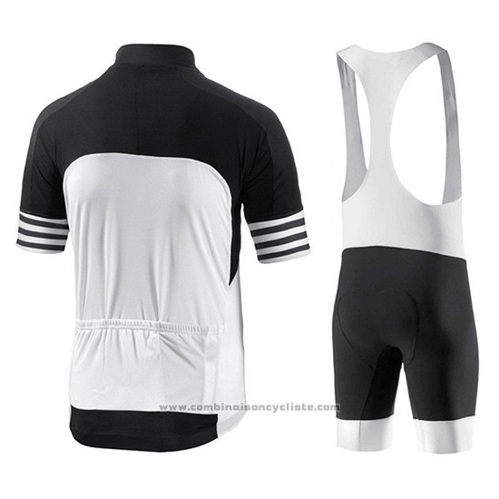 2018 Maillot Cyclisme Bianchi Noir et Blanc Manches Courtes et Cuissard