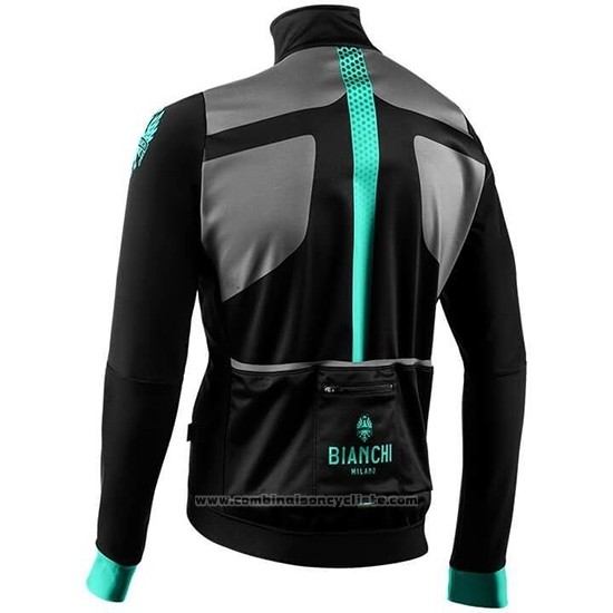 2019 Maillot Cyclisme Bianchi Azur Noir Manches Longues et Cuissard