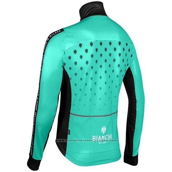 2019 Maillot Cyclisme Bianchi Milano FT Bleu Noir Manches Longues et Cuissard