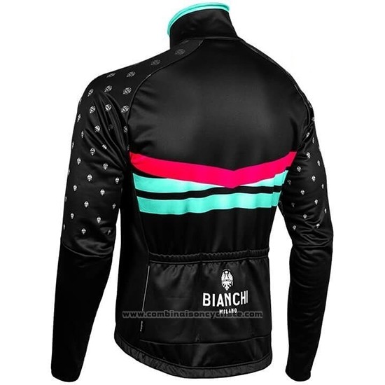 2019 Maillot Cyclisme Bianchi Milano PB Noir Rouge Manches Longues et Cuissard