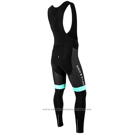 2019 Maillot Cyclisme Bianchi Milano PB Noir Rouge Manches Longues et Cuissard