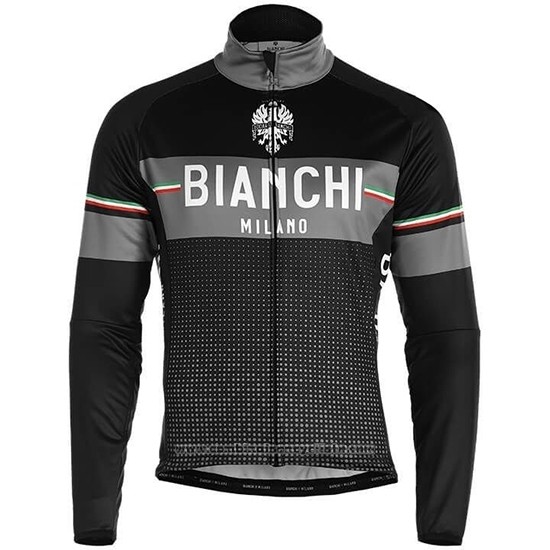 2019 Maillot Cyclisme Bianchi Milano XD Noir Gris Manches Longues et Cuissard