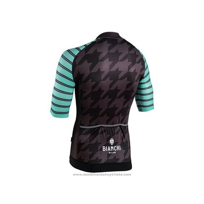 2020 Maillot Cyclisme Bianchi Noir Vert Blanc Manches Courtes et Cuissard