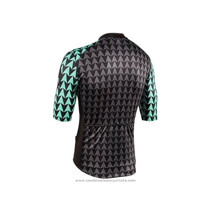 2020 Maillot Cyclisme Bianchi Noir Vert Manches Courtes et Cuissard
