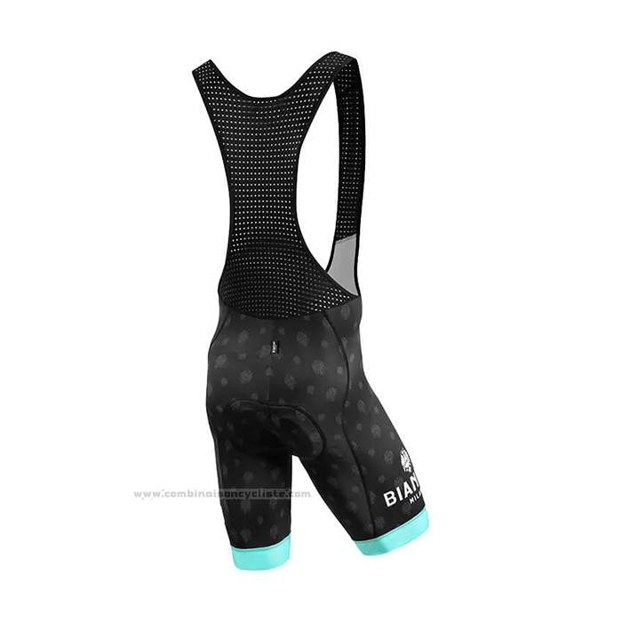 2021 Maillot Cyclisme Bianchi Noir Vert Manches Courtes et Cuissard