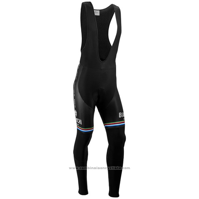 Maillot Cyclisme Bianchi Milano Nalles Noir Manches Longues et Cuissard