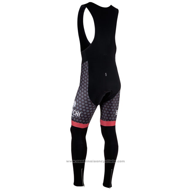 Maillot Cyclisme Bianchi Milano Petroso Noir Rouge Manches Longues et Cuissard