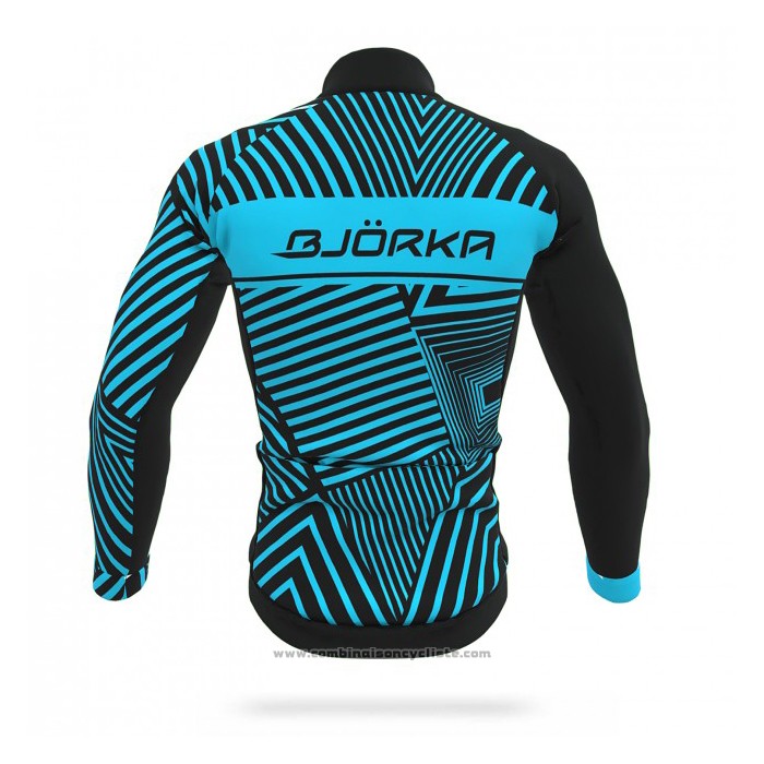 2021 Maillot Cyclisme Bjorka Bleu Manches Longues et Cuissard