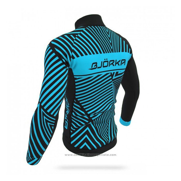 2021 Maillot Cyclisme Bjorka Bleu Manches Longues et Cuissard