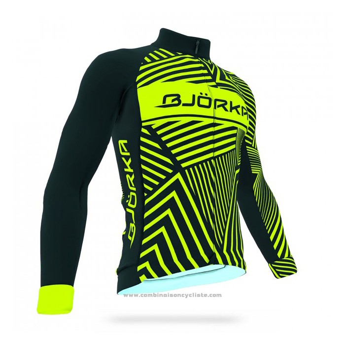 2021 Maillot Cyclisme Bjorka Jaune Manches Longues et Cuissard