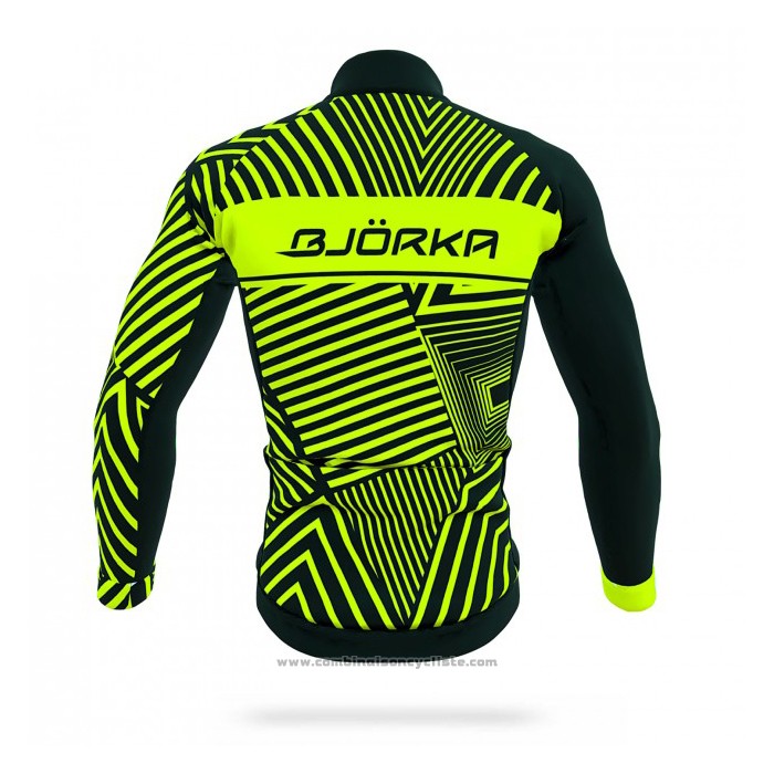 2021 Maillot Cyclisme Bjorka Jaune Manches Longues et Cuissard