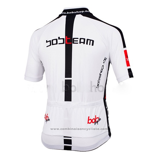2015 Maillot Cyclisme Bobteam Blanc Manches Courtes et Cuissard