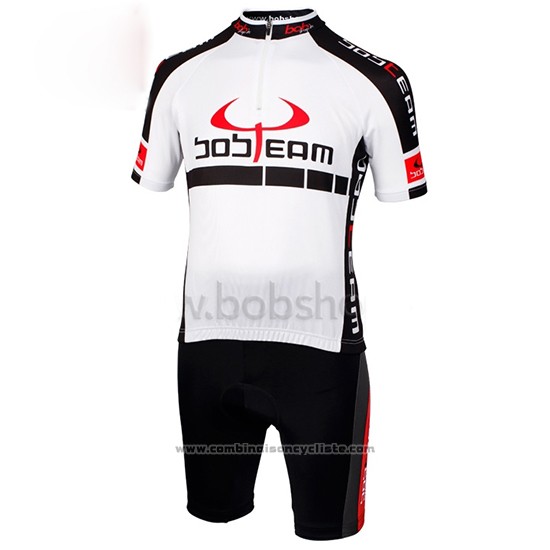 2015 Maillot Cyclisme Bobteam Blanc Manches Courtes et Cuissard