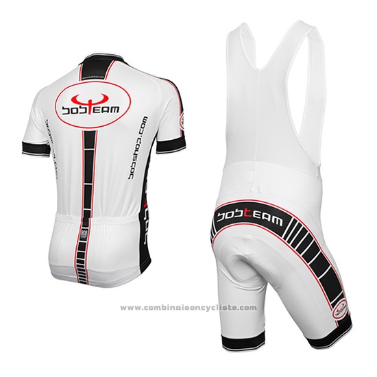 2016 Maillot Cyclisme Bobteam Blanc Manches Courtes et Cuissard