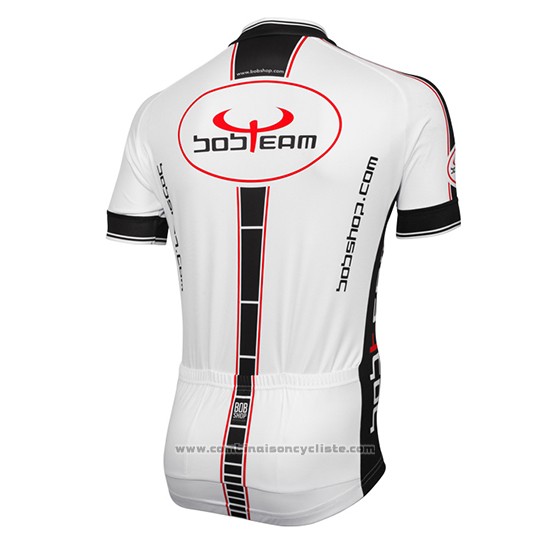2016 Maillot Cyclisme Bobteam Blanc Manches Courtes et Cuissard