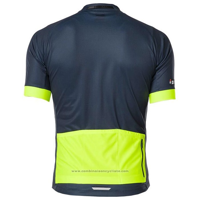 2020 Maillot Cyclisme Bontrage Jaune Profond Bleu Manches Courtes et Cuissard