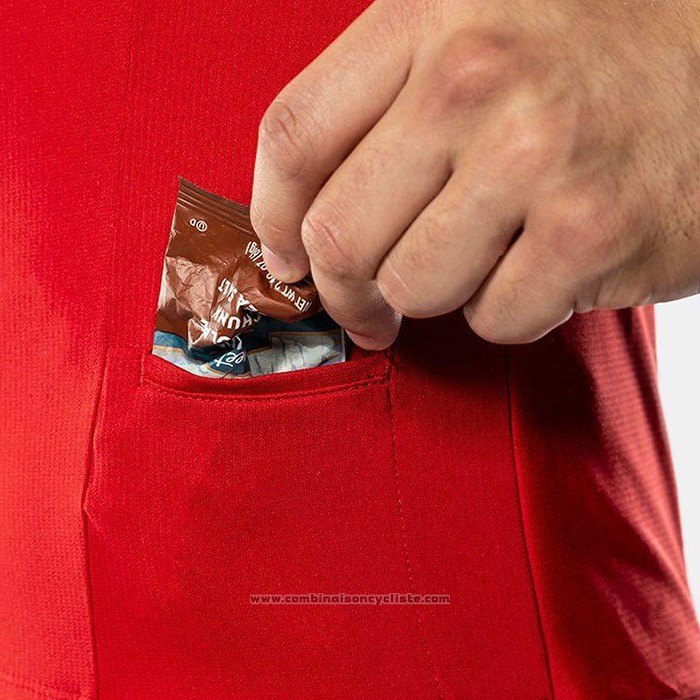 2020 Maillot Cyclisme Bontrage Rouge Manches Courtes et Cuissard