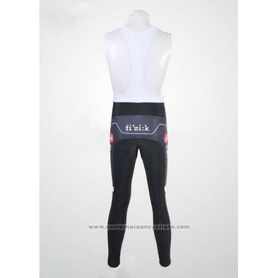 2010 Maillot Cyclisme Castelli Cervelo Blanc et Noir Manches Longues et Cuissard
