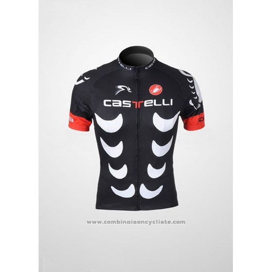 2010 Maillot Cyclisme Castelli Noir et Blanc Manches Courtes et Cuissard