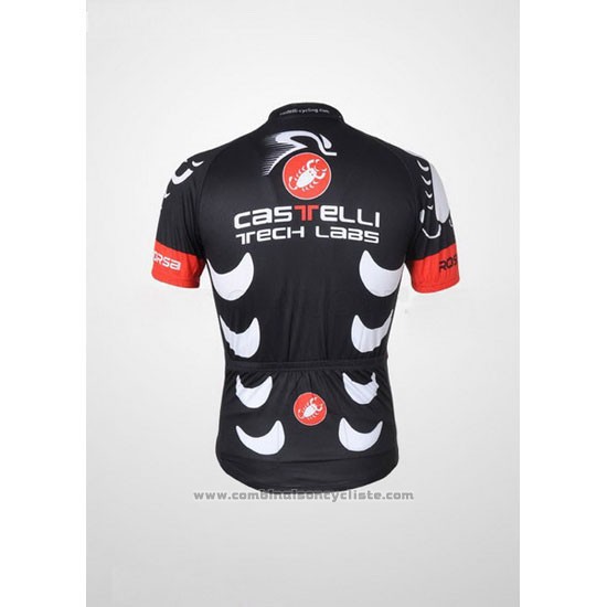 2010 Maillot Cyclisme Castelli Noir et Blanc Manches Courtes et Cuissard