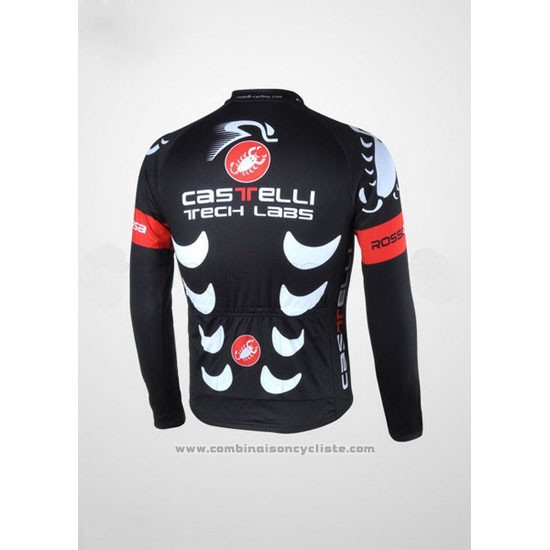 2010 Maillot Cyclisme Castelli Noir et Blanc Manches Longues et Cuissard