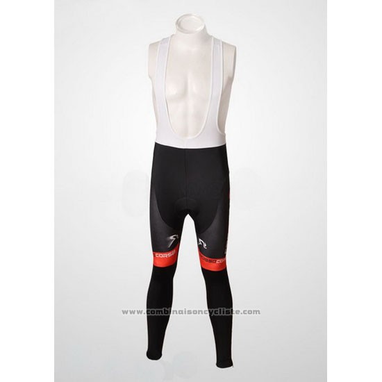 2010 Maillot Cyclisme Castelli Noir et Blanc Manches Longues et Cuissard