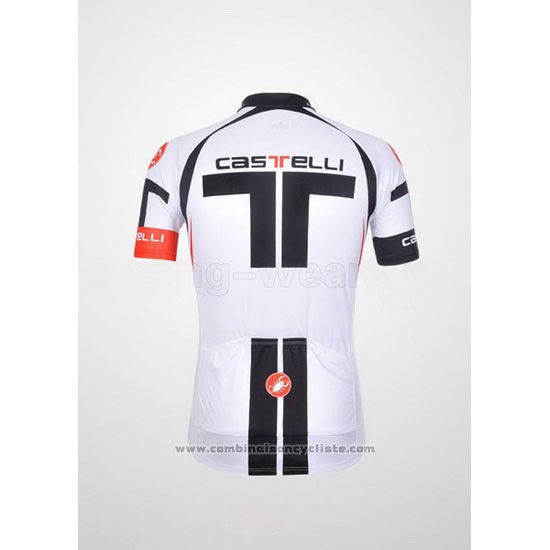 2011 Maillot Cyclisme Castelli Blanc Manches Courtes et Cuissard