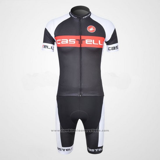 2011 Maillot Cyclisme Castelli Blanc et Gris Manches Courtes et Cuissard