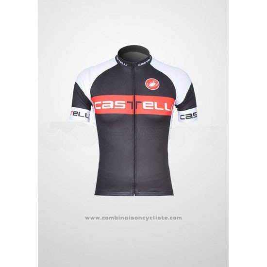2011 Maillot Cyclisme Castelli Blanc et Gris Manches Courtes et Cuissard
