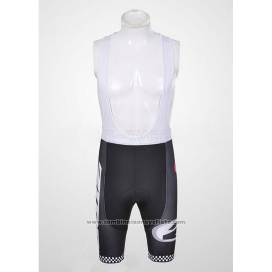 2011 Maillot Cyclisme Castelli Blanc et Noir Manches Courtes et Cuissard