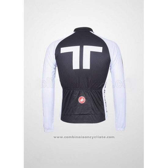 2011 Maillot Cyclisme Castelli Blanc et Noir Manches Longues et Cuissard
