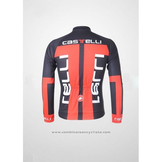 2011 Maillot Cyclisme Castelli Gris et Orange Manches Longues et Cuissard