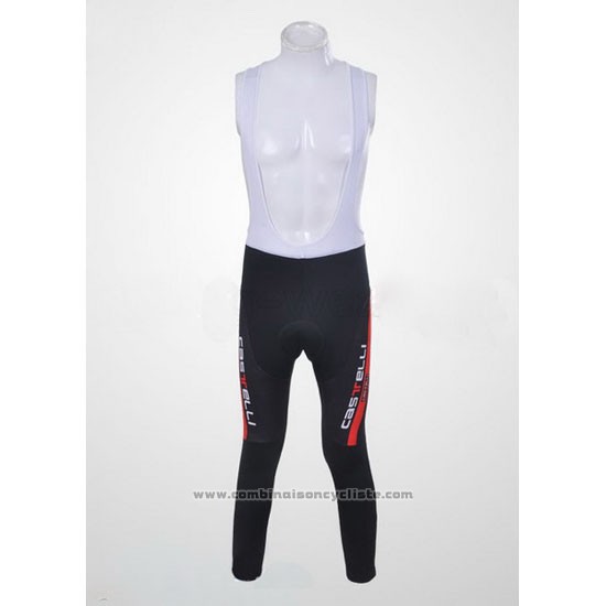 2011 Maillot Cyclisme Castelli Gris et Orange Manches Longues et Cuissard