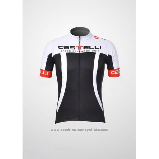 2011 Maillot Cyclisme Castelli Noir et Blanc Manches Courtes et Cuissard