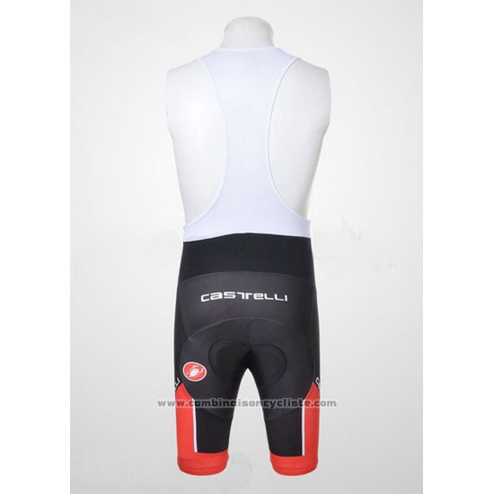 2011 Maillot Cyclisme Castelli Noir et Rouge Manches Courtes et Cuissard