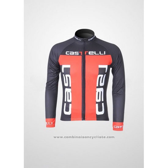 2011 Maillot Cyclisme Castelli Orange et Noir Manches Longues et Cuissard