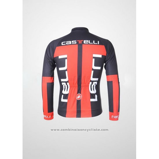 2011 Maillot Cyclisme Castelli Orange et Noir Manches Longues et Cuissard