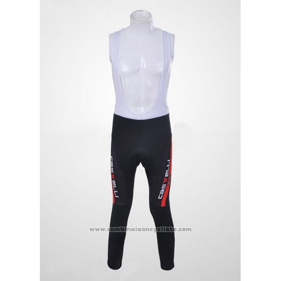 2011 Maillot Cyclisme Castelli Orange et Noir Manches Longues et Cuissard