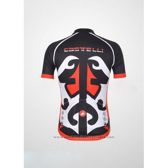 2011 Maillot Cyclisme Castelli Rouge et Noir Manches Courtes et Cuissard