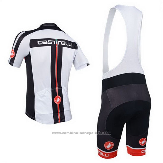 2013 Maillot Cyclisme Castelli Blanc Manches Courtes et Cuissard