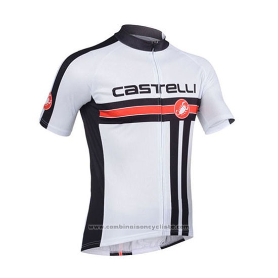 2013 Maillot Cyclisme Castelli Blanc Manches Courtes et Cuissard