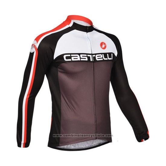 2013 Maillot Cyclisme Castelli Fuchsia Manches Longues et Cuissard