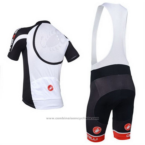 2013 Maillot Cyclisme Castelli Noir et Blanc Manches Courtes et Cuissard
